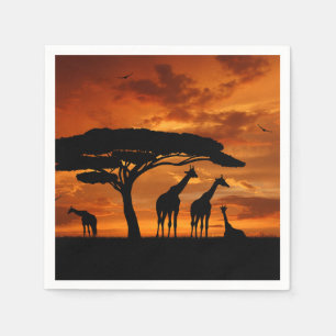 African Safari at Sunset Napkin