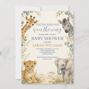 African Safari Baby Boy Shower Invitation