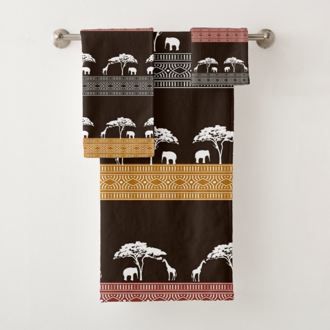 African Safari Bath Towel Set (Insitu)