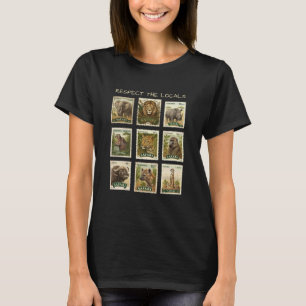 African Safari Big 5 Stamps Vintage Vintage Wildli T-Shirt