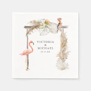 African Safari Boho Floral Monogram Napkin