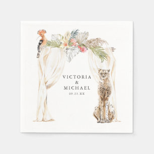 African Safari Boho Floral Monogram Napkin