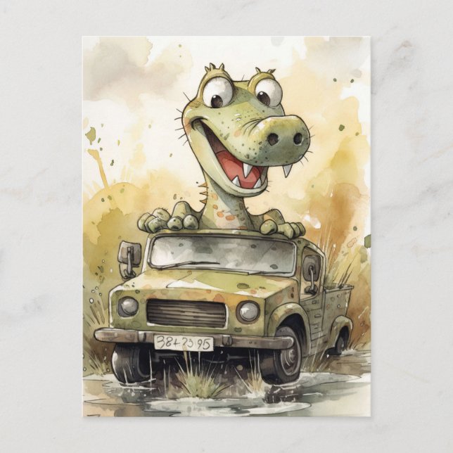 African Safari Crocodile Postcard (Front)
