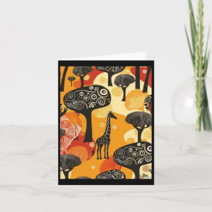 African Safari Dream – Vibrant Giraffe Abstract Tr Card