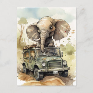 African Safari Elephant Postcard