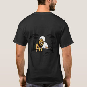 African Safari Lion King Savanna Landscape Black  T-Shirt