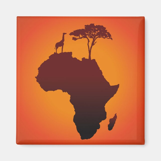 African Safari Map - Magnet (Front)