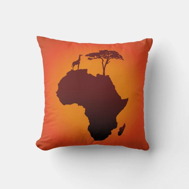 African Safari Map - Pillow (Front)
