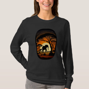 African Safari Savanna Scene Elephant Wildlife T-Shirt