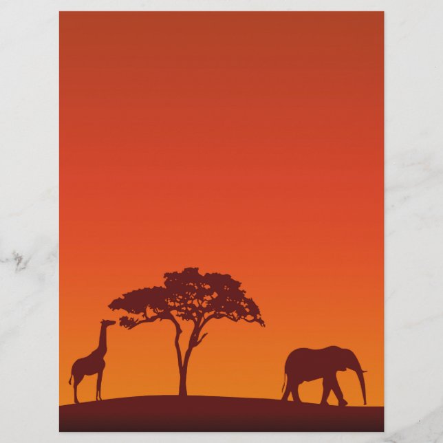 African Safari Silhouette - Letterhead (Front)