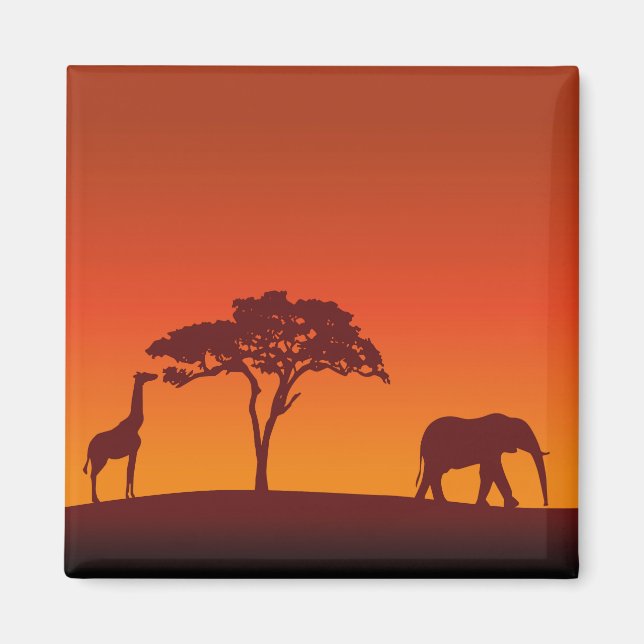 African Safari Silhouette - Magnet (Front)