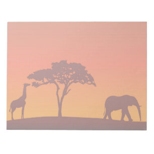 African Safari Silhouette - Notepad