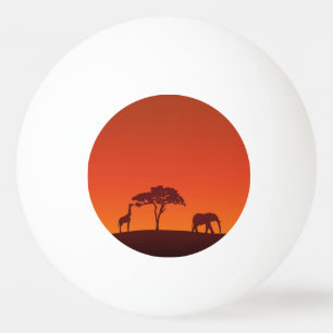 African Safari Silhouette - Ping Pong Ball