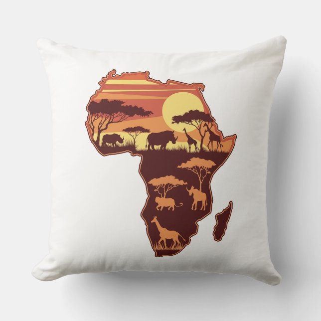 African Safari Sunset  Cushion (Front)
