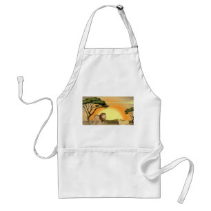 African Safari Sunset Lion and Lioness Standard Apron