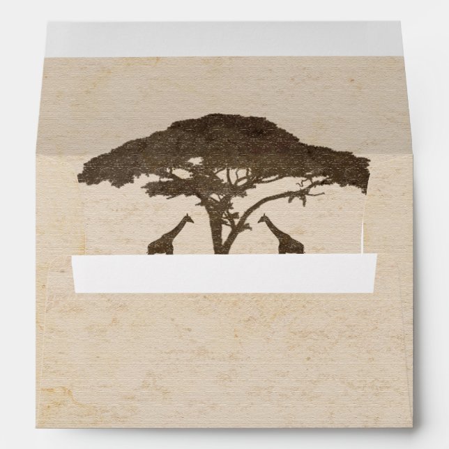 African Safari Two Giraffes Wedding Invitation Envelopes (Back (Bottom))