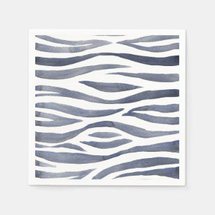 African Safari   Watercolor Zebra Pattern Napkin