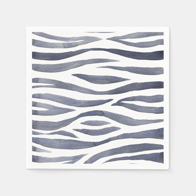 African Safari | Watercolor Zebra Pattern Napkin (Front)