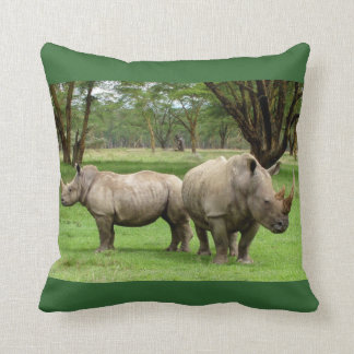 African Safari White Rhinoceros Love Party Destiny Cushion