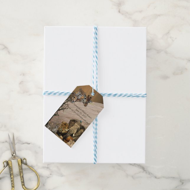 African Safari Wildlife Gift Tag (With Twine)