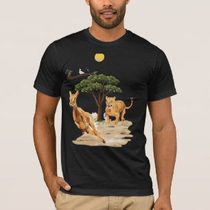 african safari wildlife lion deer nature design T-Shirt