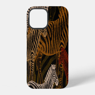 African Safari: Zebra Vintage Design iPhone 12 Case