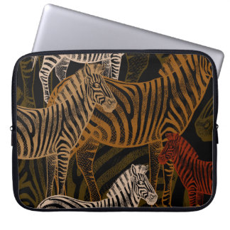 African Safari: Zebra Vintage Design Laptop Sleeve