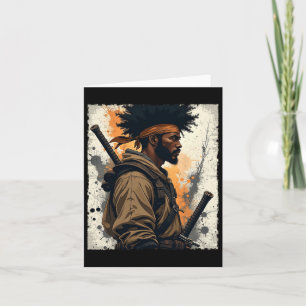African Samurai Afro American Bushido Warrior Kata Card