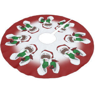 African Santa Christmas Tree Skirt Black Santa Dec