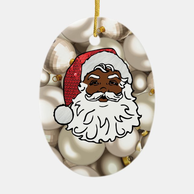 african santa claus ceramic tree decoration (Front)