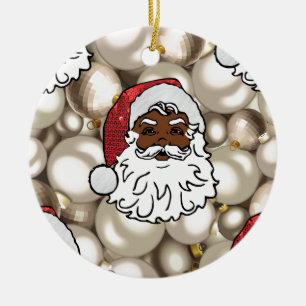 african santa claus ceramic tree decoration