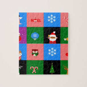 african santa claus colorblock jigsaw puzzle