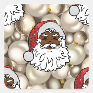 african santa claus square sticker