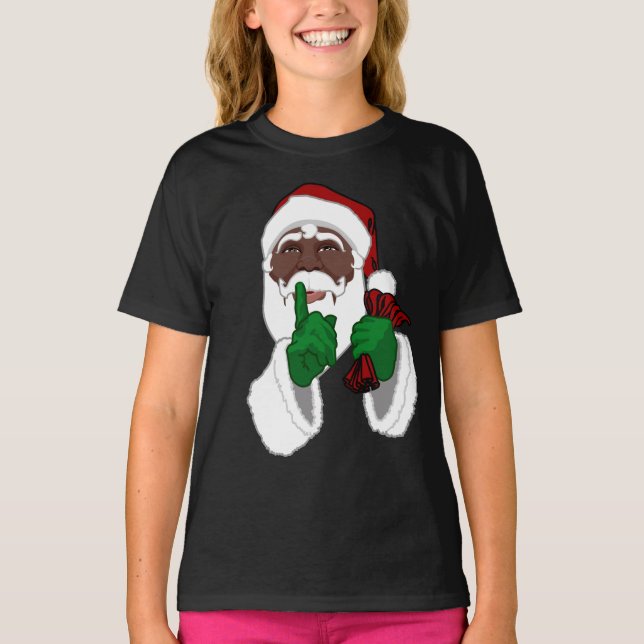 African Santa Clause Shirt Kid's Santa Sweatshirts (Front)