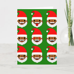 african santa emoji emoticons holiday card