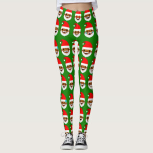 african santa emoji emoticons leggings