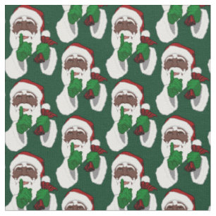 African Santa Fabric Black Santa Christmas Fabrics