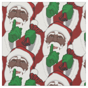 African Santa Fabric Black Santa Christmas Fabrics