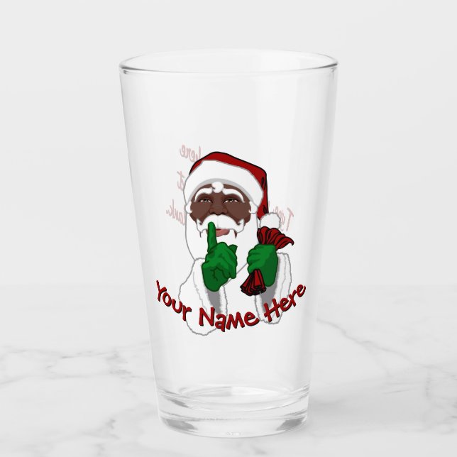 African Santa Glasses Personalised Christmas Decor (Front)