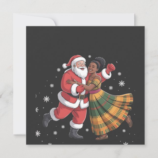 African Santa Mrs Claus Dancing African American   Invitation (Front)