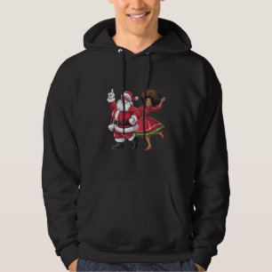 African Santa Mrs Claus Dancing American Christmas Hoodie