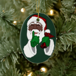 African Santa Ornament Black Santa Christmas Decor