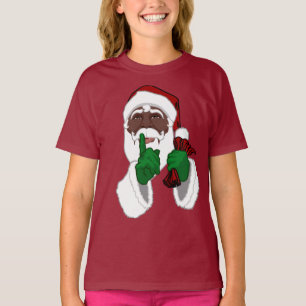 African Santa Shirt Girl's Black Santa Sweatshirts
