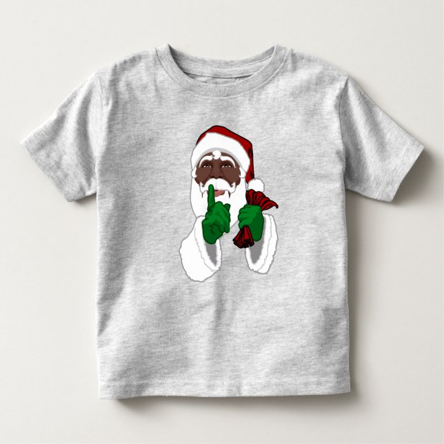 African Santa Shirt Toddler Black Santa Shirt (Front)