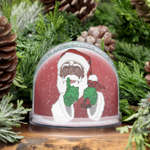 African Santa Snow Globe Custom Christmas Gifts
