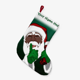 African Santa Stocking Custom Christmas Stockings