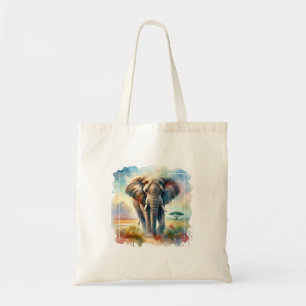 African Savanna Elephant 140724AREF113 - Watercolo Tote Bag