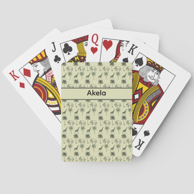 African Savanna Pattern, custom Playing Cards (Back)