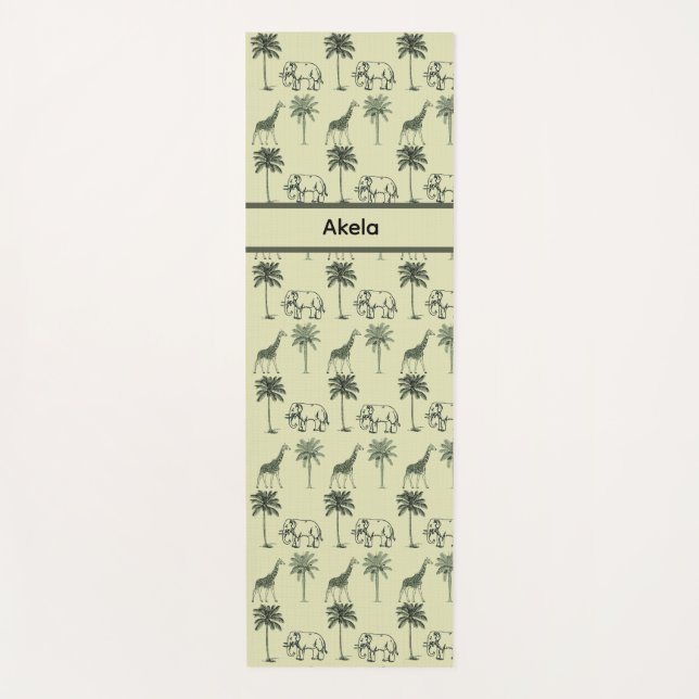 African Savanna Pattern, custom Yoga Mat (Front)