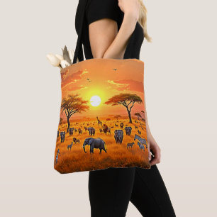 African Savanna Sunset Art Tote Bag